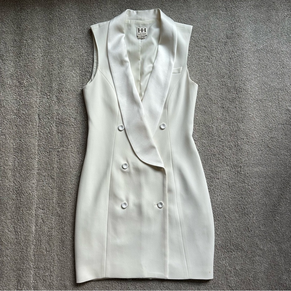 Neumann Marcus Haute Hippie - Sleeveless Double Breasted Blazer Dress - ivory